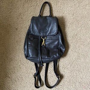 Vintage LL Bean Black Leather Backpack